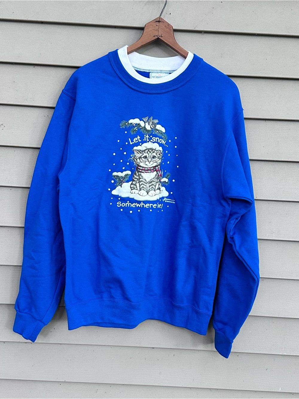 ‘90s cat graphic sweatshirt funny kitten vintage morning Sun Sz small